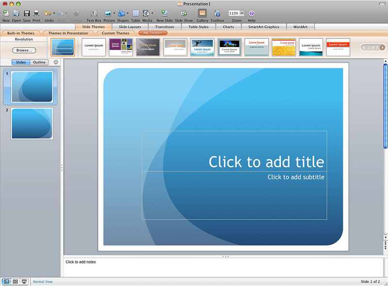 powerpoint for mac apply new theme to slide